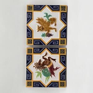Antique Minton & Co Majolica Tiles